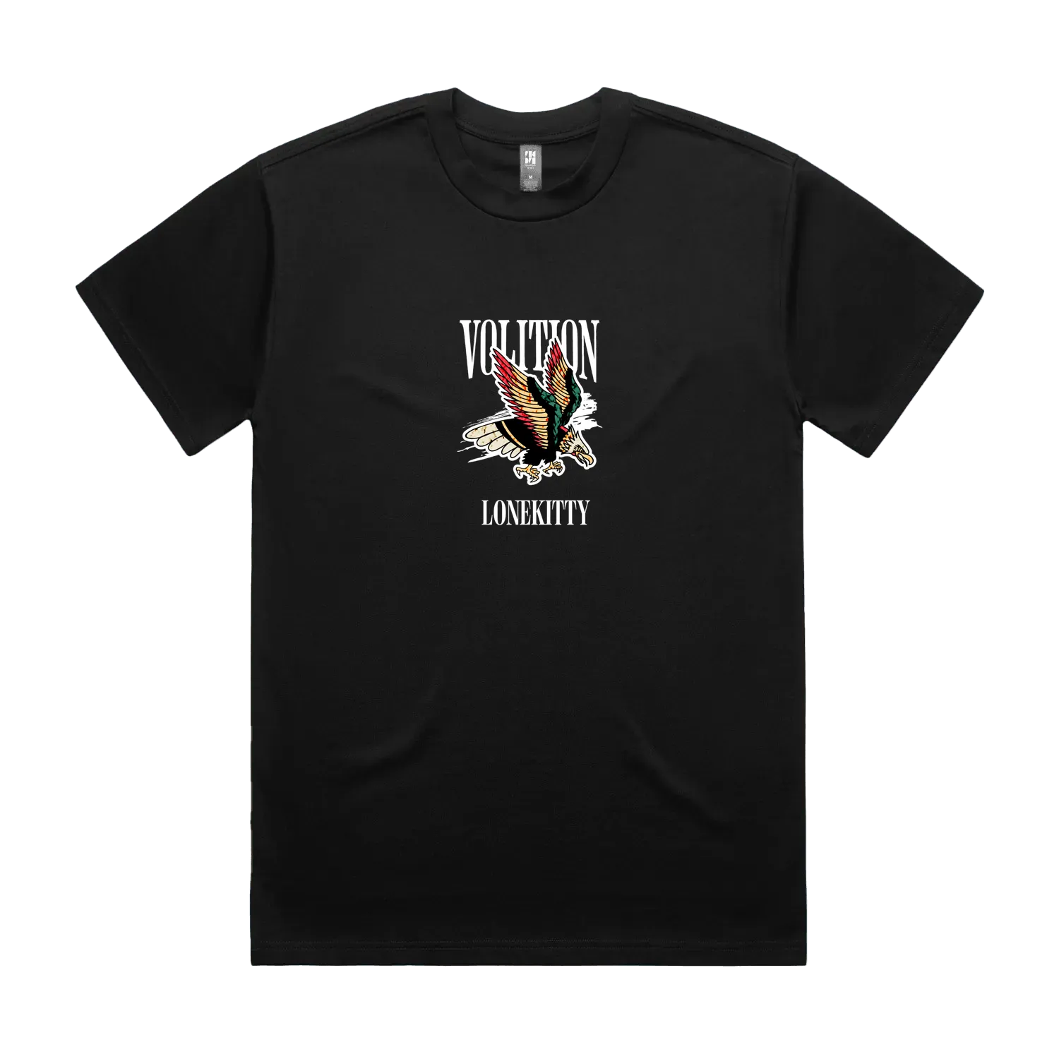 Black front flat lay