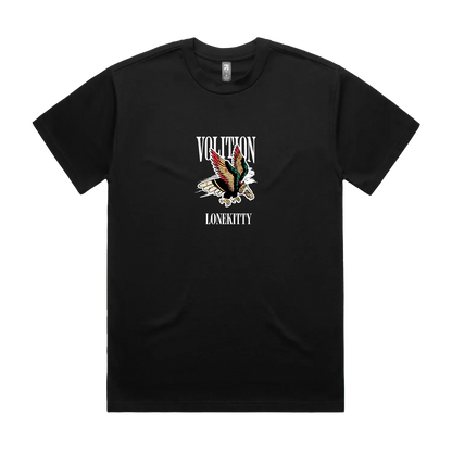 Black front flat lay