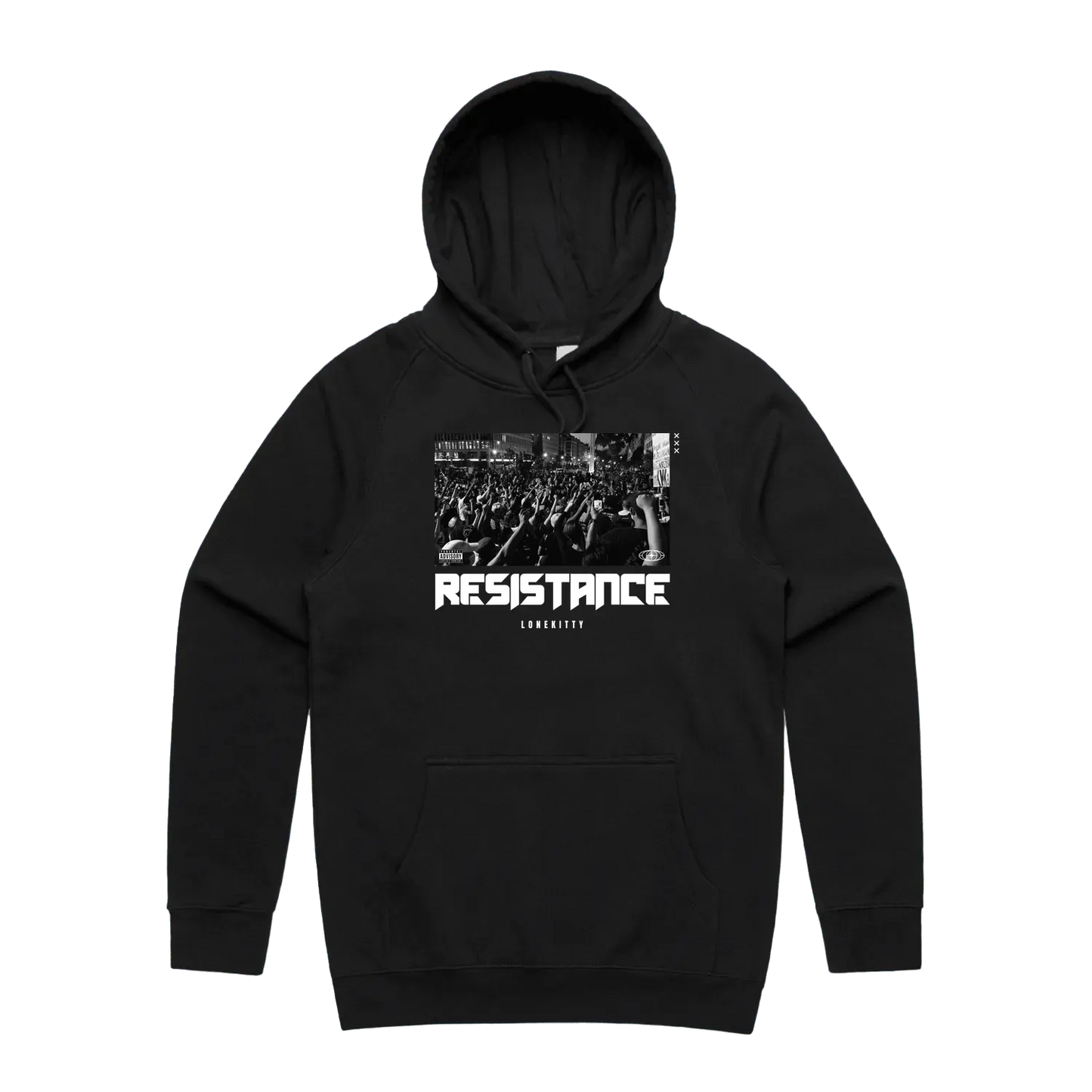 Black front flat lay