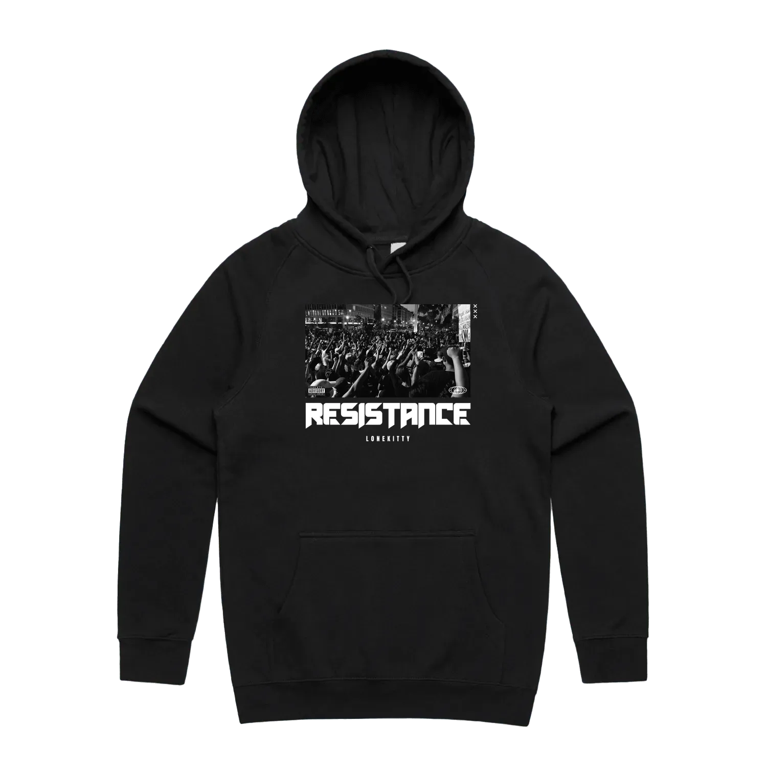 Black front flat lay