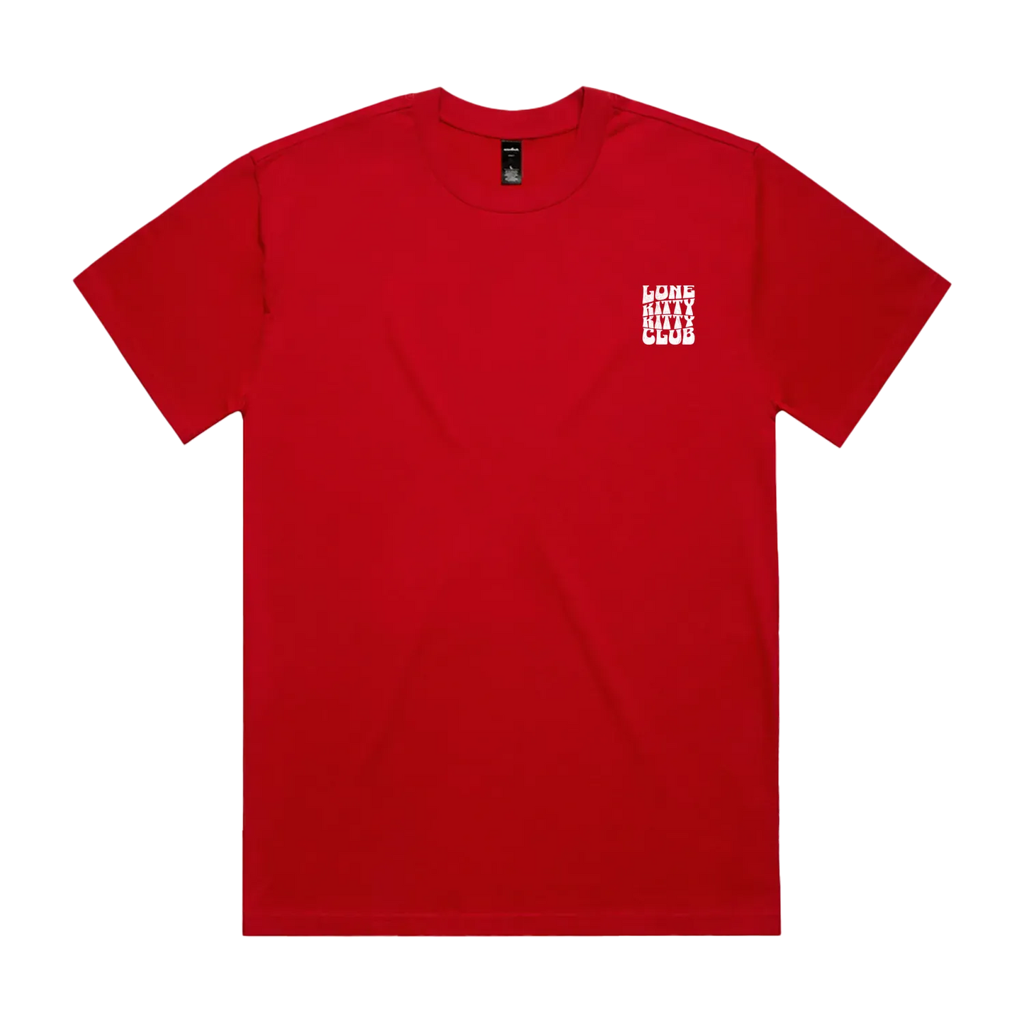 Red front flat lay