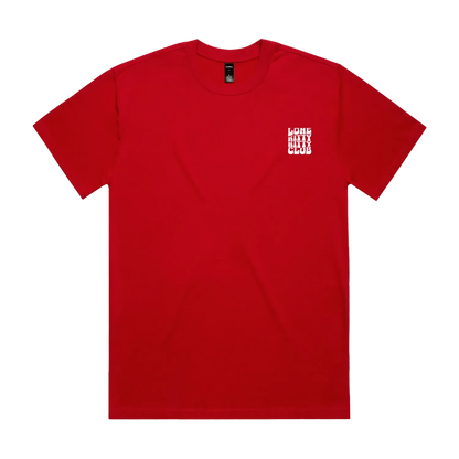 Red front flat lay