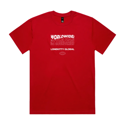Red front flat lay