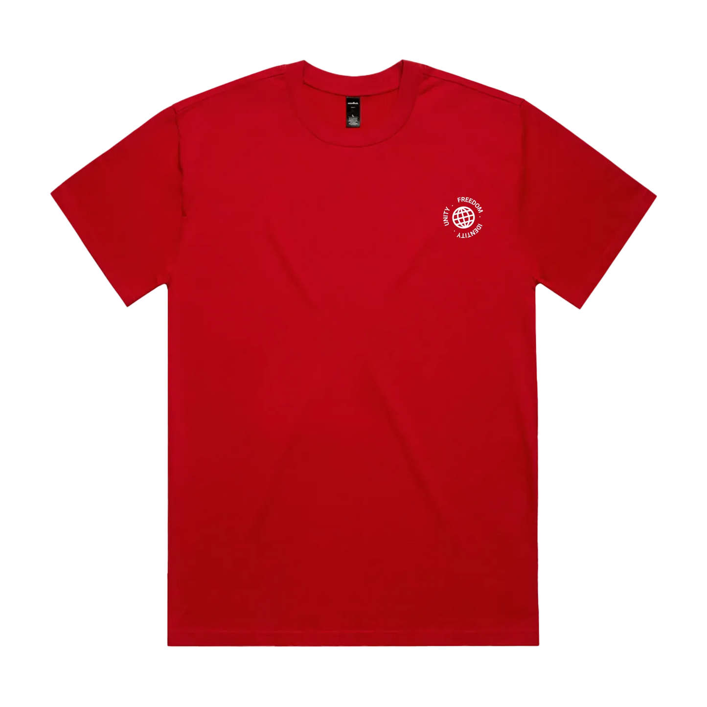 Red front flat lay
