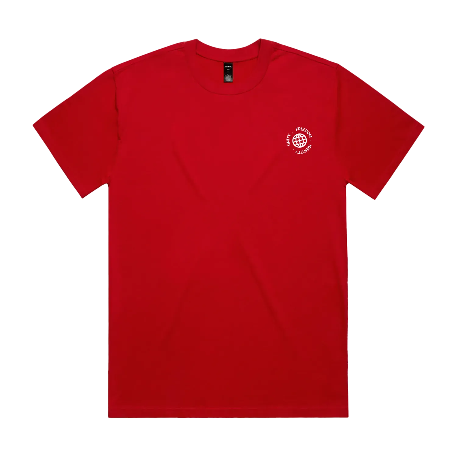 Red front flat lay