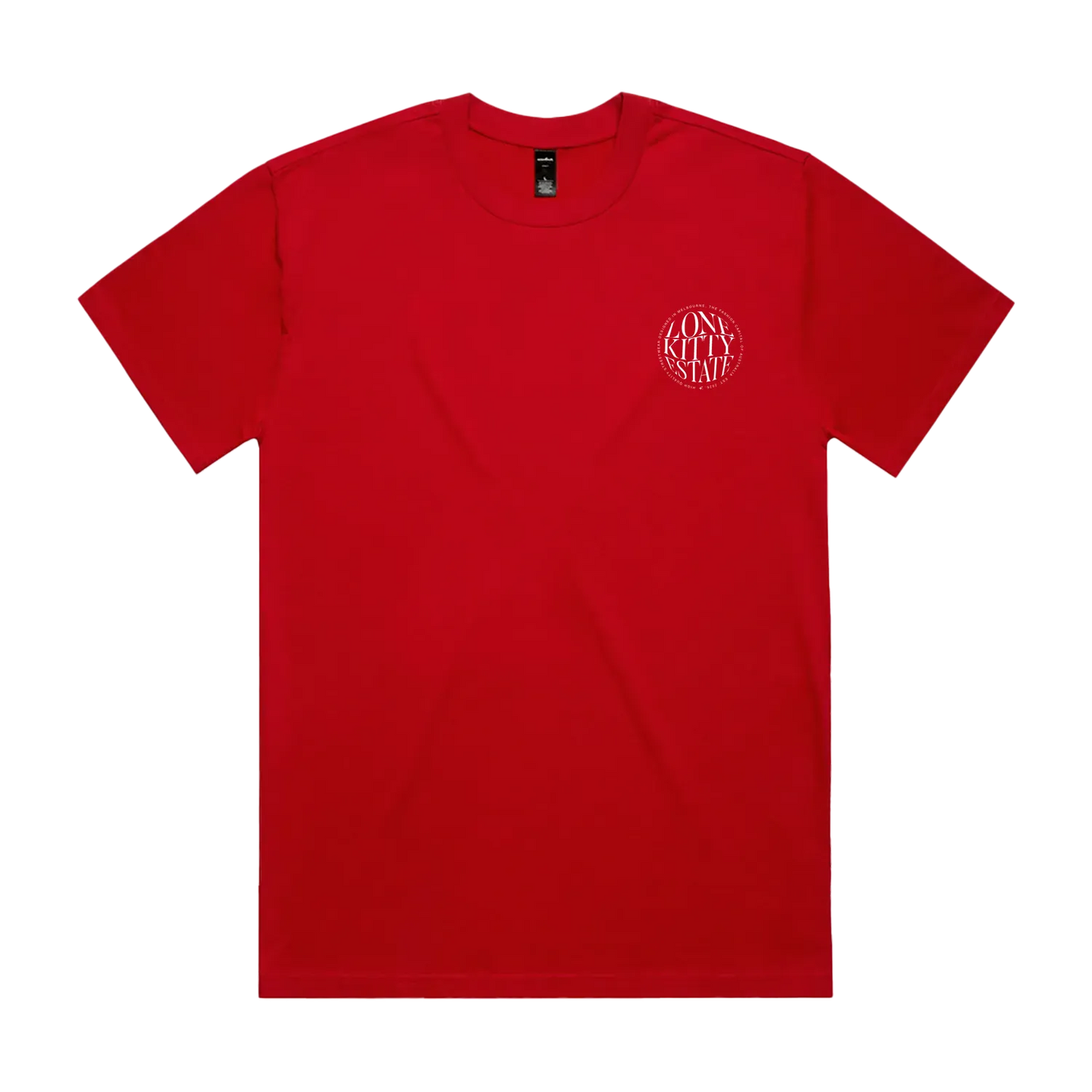 Red front flat lay