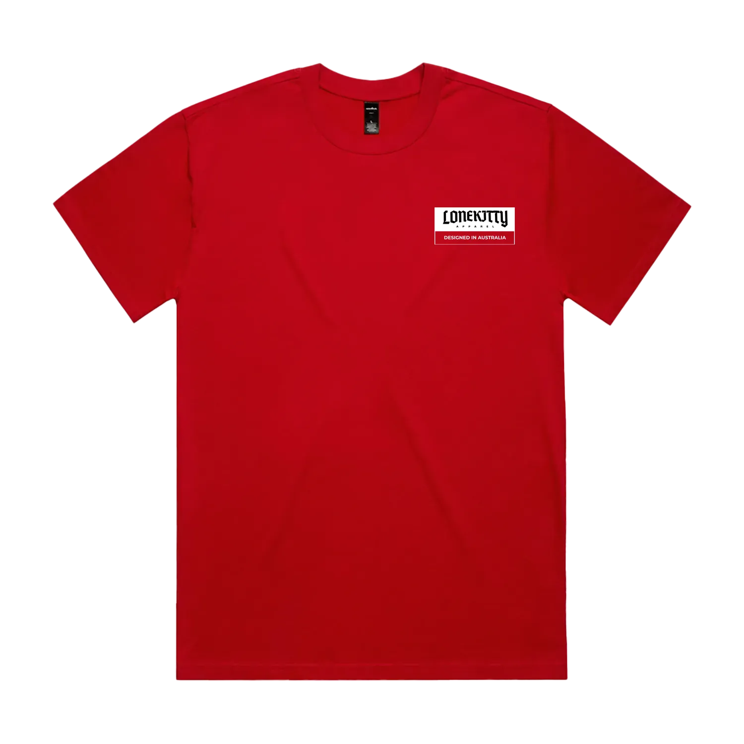 Red front flat lay